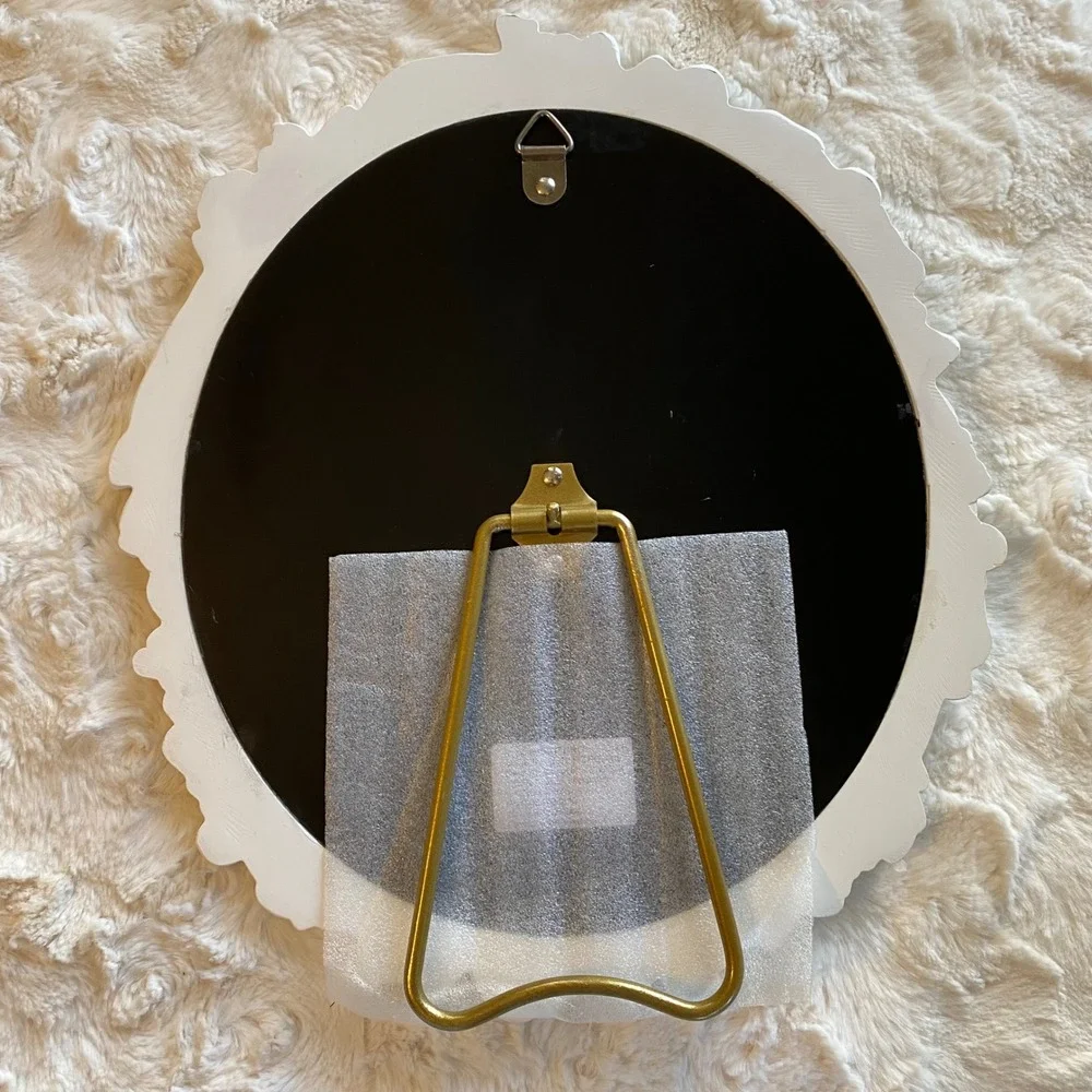 Anthropologie Regine Vanity Mirror White Ornate Flora and Fauna Design‎ NEW